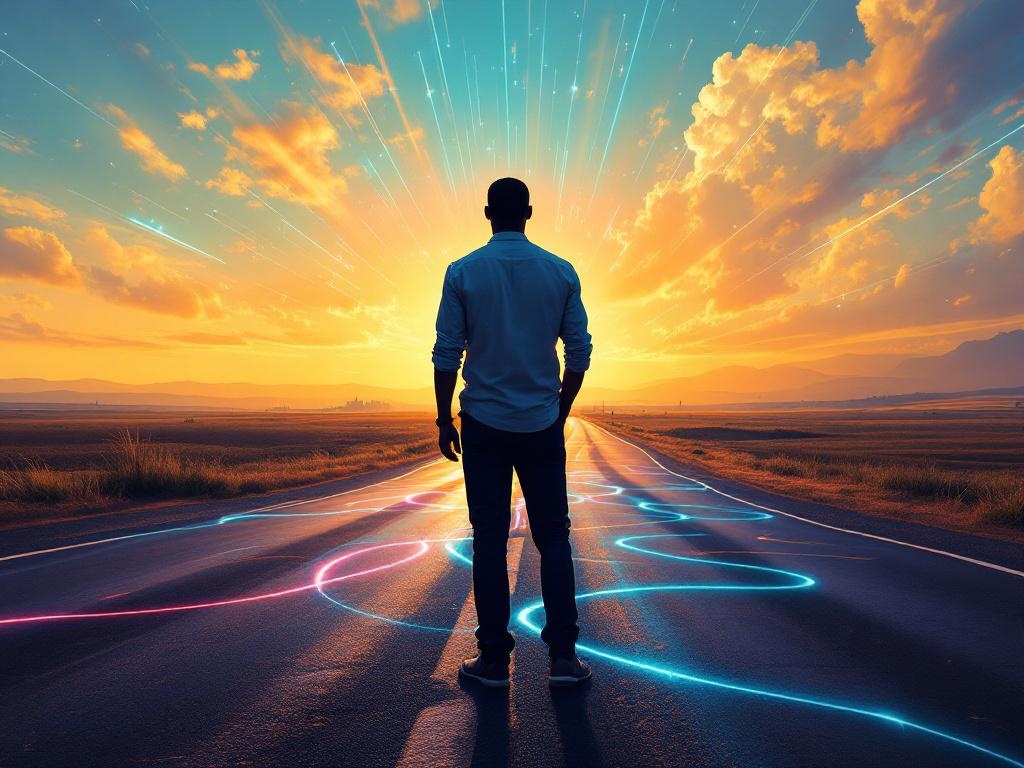 A stylized, modern image of a person